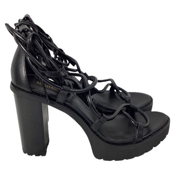 Michael Kors Vero Platform Sandals in Black Leather - Picture 1 of 8